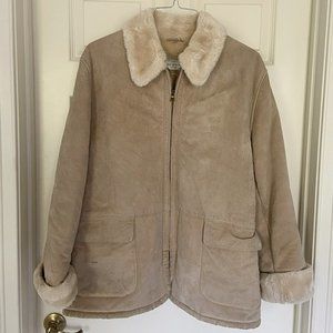 Jones New York Sport Light Tan Suede Women's Winter Coat (Size L)
